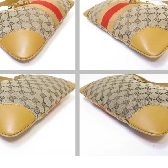 Authentic 🛍 GUCCI GG Canvas Jackie Tote Hand bag WITH  Dust Bag - Picture 12 of 15